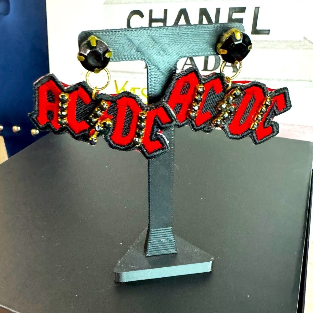 Handmade AC/DC Earrings โ Rock Band Statement Jewelry - Picture 1 of 3